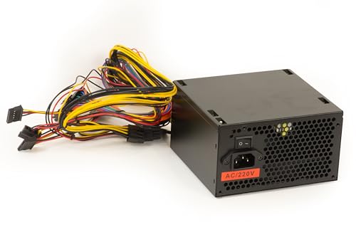 Link PC-Netzteil Standard ATX 650 Watt mit 120 mm Lüfter und 4 SATA 2 Molex 6-polig PCIE 8-polig CPU aus Metall kompakte Abmessungen 25 x 25 x 15 cm Packung 10 Einheiten von LINK