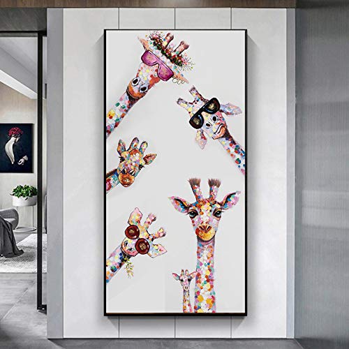 Home Decor Bild Bunte Giraffe Tier Familie Leinwand Kunst Poster und Drucke für Kinderzimmer Flur Eingang Dekoration 160x80cm rahmenlos Home Decor Bild Bunte Giraffe Tier Familie Leinwand Kunst Poster und Drucke für Kinderzimmer Flur Eingang Dekoration 160x80cm rahmenlos von LINKGIN Home