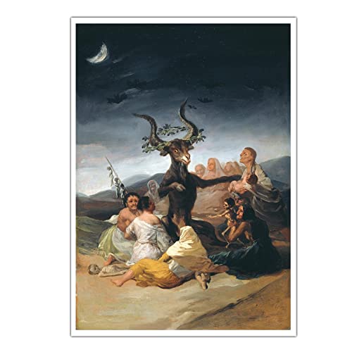 LINKGIN Home Hd Print Leinwand Gemälde Hexen Sabbat von Francisco De Goya für Bilder Ästhetische Halle Wanddekor 60x40cm rahmenlos von LINKGIN Home