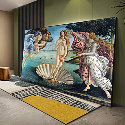 LINKGIN Home Kunstdruck Die Geburt der Venus Renaissance Berühmte Ölgemälde auf Leinwand Botticelli Reproduktion Inneneinrichtung Bilder 80x120cm rahmenlos von LINKGIN Home