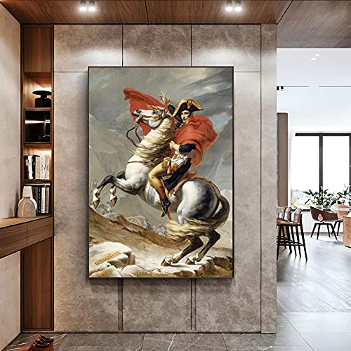 Porträt von Napoleon Leinwand Gemälde Wandkunst Druck Klassische Napoleon Figur Leinwand Kunst Bilder für Flur Dekor 69x46cm rahmenlos von LINKGIN Home