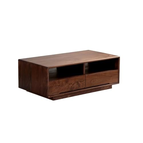 LINKIO Wohnzimmertisch 120x60x40cm Walnuss Couchtisch Einfache Wohnzimmermöbel, Moderner Aufbewahrungsteetisch mit Schubladen von LINKIO