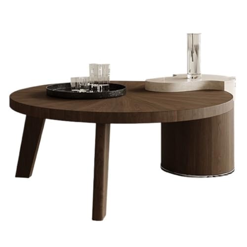 LINKIO Wohnzimmertisch Couchtisch mit Marmor-Finish, moderner Terminaltisch, Esstisch, einfache, multifunktionale Möbel von LINKIO