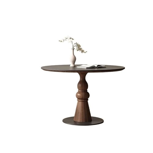 LINKIO Wohnzimmertisch Französischer runder Esstisch aus massivem Holz, einfacher Kleiner reinem Weiß im Retro-Stil for den Haushalt, Balkon-Freizeittisch(C,90x90x75cm) von LINKIO