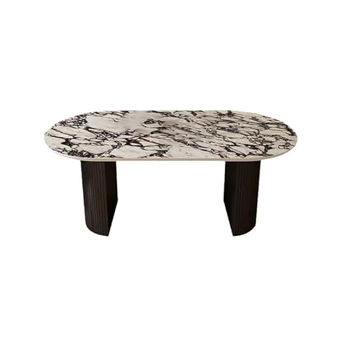 LINKIO Wohnzimmertisch Marmor-Esstisch, moderner Esstisch, Kleiner Haushalts-Creme-Stil(140x80x75cm) von LINKIO