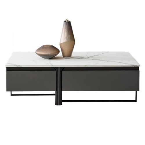 LINKIO Wohnzimmertisch Möbel Marmor Schiefer Couchtisch Wohnzimmer Beistelltisch Licht Luxus Esstisch von LINKIO