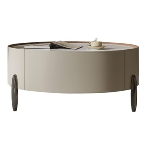 LINKIO Wohnzimmertisch Personalisierte Rock Slab Couchtisch Teetisch Wohnzimmer Home Light Luxus Dekoration Kleine Wohnung Runder von LINKIO