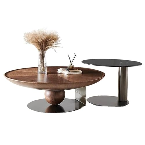 LINKIO Wohnzimmertisch Runder Couchtisch mit Fliegender Untertasse, moderner, einfacher Wohnzimmertisch, for kleine Haushalte(90cm) von LINKIO