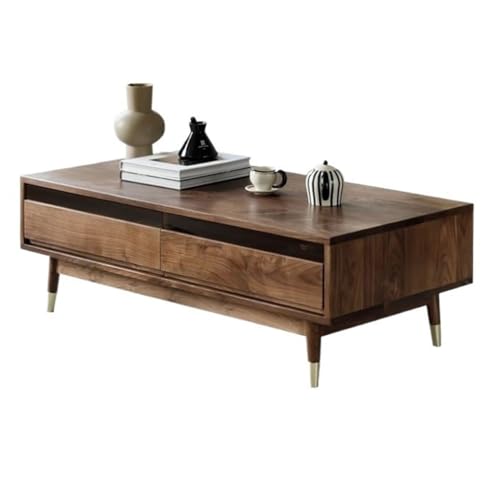 LINKIO Wohnzimmertisch Terminal Table Couchtisch, nordischer aus massivem Holz, moderner for kleine Wohnungen, Wohnzimmer, einfacher(100cm) von LINKIO
