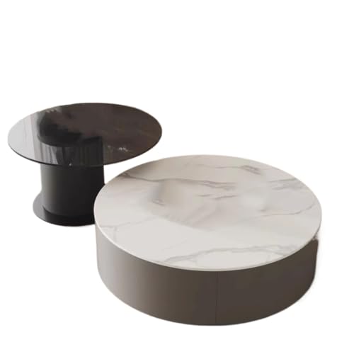 Wohnzimmertisch Moderne Einfache Massivholz Couchtisch Hause Kleine Haushalts Rock Platte Tee Tisch Größe Runde Kombination(D) von LINKIO