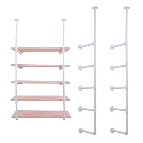 LINKPIPES Industrielles Rohrregal, Regalhalterungen DIY Open Book Regal für Büroraum Küche Wandregale(2Pcs 5Tier,69.7" hoch,11" tief, nur Hardware) von LINKPIPES