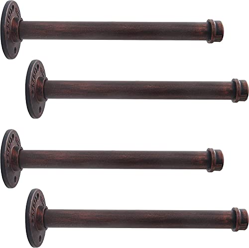 LINKPIPES Regal Halterung, 4-Pack schwimmende Regal Halterung Rustikale Wand montiert, industrielle Rohr Regal Regal Heavy Duty Support Hardware für Holz (10",Bronze) von LINKPIPES