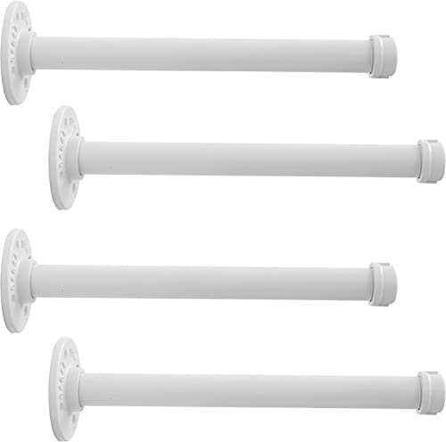 LINKPIPES Regal Halterung, 4-Pack schwimmende Regal Halterung Rustikale Wand montiert, industrielle Rohr Regal Regal Heavy Duty Support Hardware für Holz (10",Weiß) von LINKPIPES