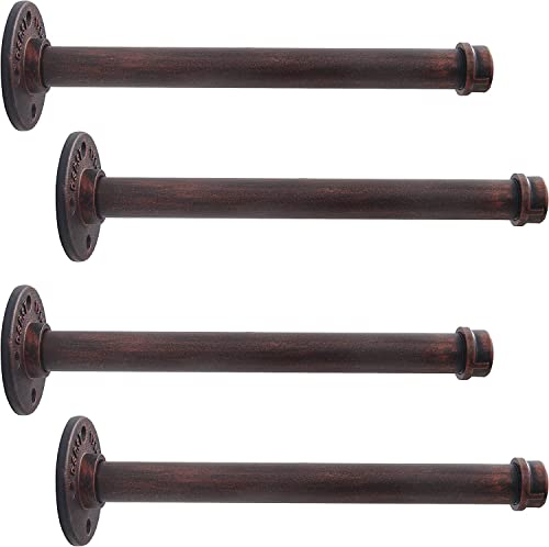 LINKPIPES Regal Halterung, 4-Pack schwimmende Regal Halterung Rustikale Wand montiert, industrielle Rohr Regal Regal Heavy Duty Support Hardware für Holz (12",Bronze) von LINKPIPES