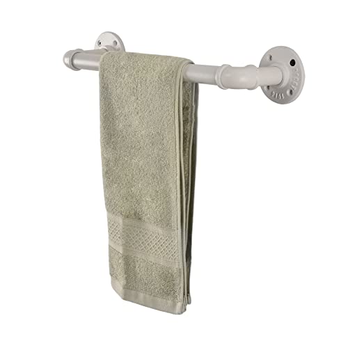 LINKPIPES Rohrhandtuch Bar Wand montiert Industriehandtuch Rack Halter Rustikale Heavy Duty Badezimmer Hardware (12 inch, Weiß) von LINKPIPES