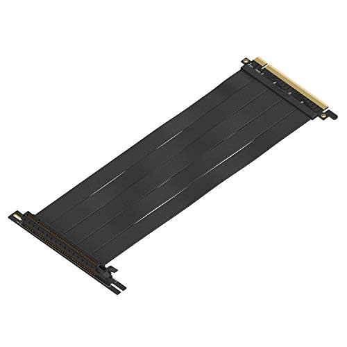LINKUP - {25cm) 16x Riser Kabel Super Abgeschirmt Schnelle Geschwindigkeit PCI Express Steigleitung Kabel Portverlängerungs-Platte 2020 Rev | 90 Grad Buchse von LINKUP