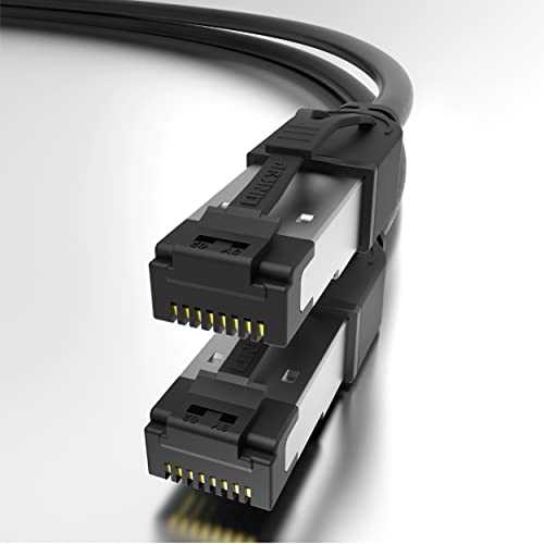 LINKUP - [40Gbps Zertifiziert Cat8-Ethernet-Patchkabel Doppelt Geschirmt┃2000MHz (2Ghz) Cat8.1┃Zukunftssichere LAN-Kabel Kompatibel mit Cat7 Cat7A Cat6A 25G- 10G- 1G-Netzwerk┃Schwarz┃15ft (4.5M) von LINKUP