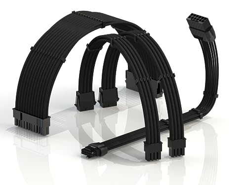 LINKUP - AVA 12VHPWR PCIE 5.0 Stromverlängerungskabel|600W 16AWG|UL-zertifiziert, ummantelt, geformte Stecker|4-teiliges Set für RTX5000 RTX4000 GPUs|Steigert die Gaming-Performance|30cm Schwarz LINKUP - AVA 12VHPWR PCIE 5.0 Stromverlängerungskabel|600W 16AWG|UL-zertifiziert, ummantelt, geformte Stecker|4-teiliges Set für RTX5000 RTX4000 GPUs|Steigert die Gaming-Performance|30cm Schwarz von LINKUP