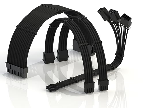 LINKUP - AVA 3-in-1 12VHPWR PCIE 5.0 Stromadapter|450W 16AWG|Für alle Netzteile|UL-Zertifiziert, ummantelte Hülle|4-teiliger Satz für RTX5000 RTX4000 GPUs|Steigere die Gaming-Performance|30cm Schwarz LINKUP - AVA 3-in-1 12VHPWR PCIE 5.0 Stromadapter|450W 16AWG|Für alle Netzteile|UL-Zertifiziert, ummantelte Hülle|4-teiliger Satz für RTX5000 RTX4000 GPUs|Steigere die Gaming-Performance|30cm Schwarz von LINKUP