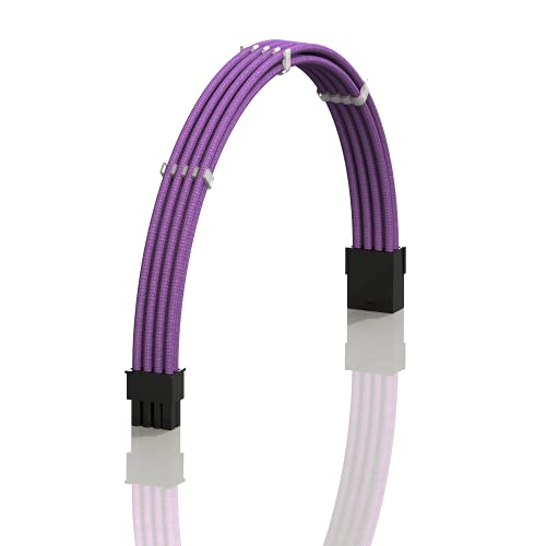LINKUP - AVA 30cm 8-Poliges (6+2) GPU PCI-E-Netzteil Geflochtene Hülse Custom Mod PC-Verlängerungskabel mit Kamm | Einzelpackung | 300mm - Lila von LINKUP