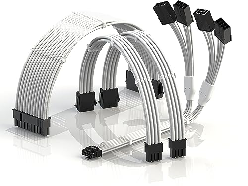 LINKUP - AVA 4-in-1 12VHPWR PCIE 5.0 Stromadapter|600W 16AWG|Für alle Netzteile|UL-zertifiziert, ummantelte Hülle|4-teiliger Satz für RTX5000 RTX4000 GPUs|Verbessere die Gaming-Performance|40cm Weiß LINKUP - AVA 4-in-1 12VHPWR PCIE 5.0 Stromadapter|600W 16AWG|Für alle Netzteile|UL-zertifiziert, ummantelte Hülle|4-teiliger Satz für RTX5000 RTX4000 GPUs|Verbessere die Gaming-Performance|40cm Weiß von LINKUP