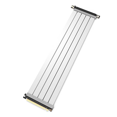 LINKUP - AVA PCIe 4.0 Gen 4 x16 Riserkabel - RTX 4090 RX7900 Ready - Steigere deine Gaming-Performance - 90 Grad Weiß (50cm) von LINKUP