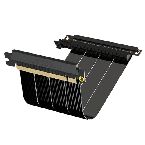 LINKUP - AVA5 PCIE 5.0 Riser-Kabel | RTX5090 RX9070 GPU Bereit | x16 128GB/s Geschwindigkeit | PCIe 4.0 Kompatibel | Entwickelt für Mini ITX Gehäuse | Dual Reverse Schwarz 20cm (Gesamtlänge 22cm) von LINKUP