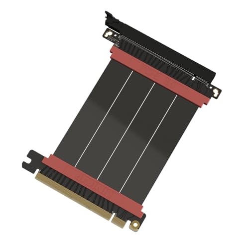 LINKUP - AVA5 PCIE 5.0 Riser-Kabel | RTX5090 RX9070 GPU Bereit | x16 128GB/s Geschwindigkeit | PCIe 4.0 WRX80/WRX90E SilverStone Fortress Mini-ITX Kompatibel | Gerade Schwarz 10cm (Gesamtlänge 14cm) von LINKUP