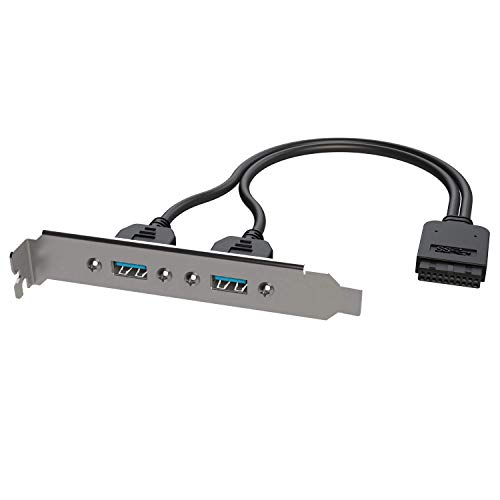 LINKUP - Dual USB 3.0 Type-A Female Panel Mount to Motherboard USB 3.0 Internal IDC 20 Pin Header Adapter von LINKUP