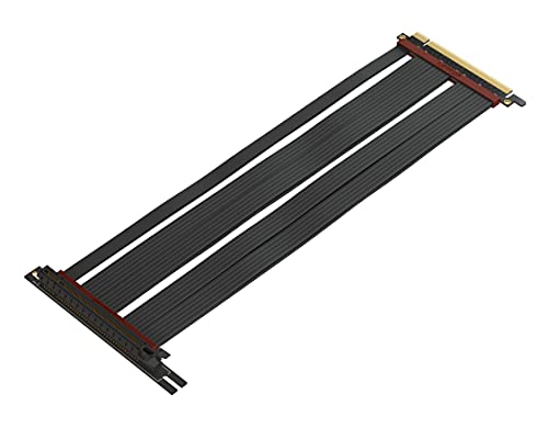 LINKUP - Extreme4+ PCIe 4.0 X16 Riser-Kabel [RTX4090 RX6950XT x570 Z690 Getestet] Twinax Abgeschirmt Schnelle Geschwindigkeit Vertikale Montage Gaming-PCI Express Gen4 | Universal 90-Grad-Buchse{45cm} von LINKUP