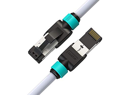 LINKUP - Getestet mit Versiv┃Cat7 Ethernet Patchkabel - 1060cm (1er Pack) 10G Doppelt geschirmt RJ45 s/FTP Netzwerk Internet LAN Schalttafel Router Gaming Extreme Höchstgeschwindigkeit┃26AWG Weiß von LINKUP
