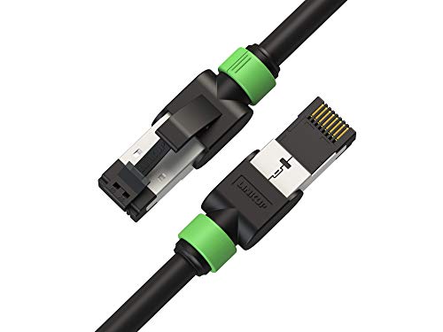 LINKUP - Getestet mit Versiv┃Cat7 Ethernet Patchkabel - 210cm (2er Pack) 10G Doppelt geschirmt RJ45 s/FTP Netzwerk Internet LAN Schalttafel Router Gaming Extreme Höchstgeschwindigkeit┃26AWG Schwarz von LINKUP