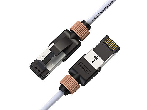 LINKUP - Getestet mit Versiv┃Cat7 Ethernet Patchkabel - 60cm (1er Pack) 10G Doppelt geschirmt RJ45 S/FTP┃Netzwerk Internet LAN Schalttafel Router Gaming Extreme Höchstgeschwindigkeit┃30AWG Weiß von LINKUP