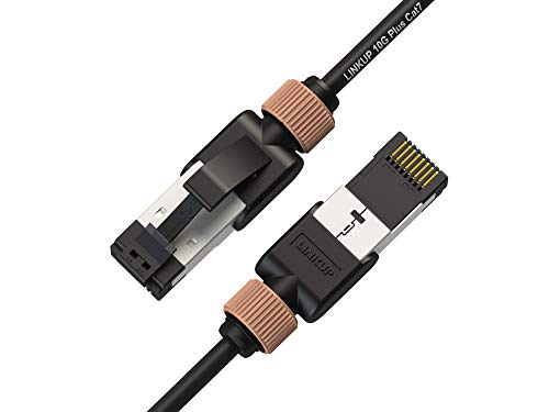 LINKUP - Getestet mit Versiv┃Cat7 Ethernet Patchkabel - 60cm (6er Pack) 10G Doppelt geschirmt RJ45 S/FTP┃Netzwerk Internet LAN Schalttafel Router Gaming Extreme Höchstgeschwindigkeit┃30AWG Schwarz von LINKUP