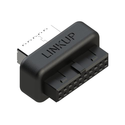 LINKUP - USB-C Front Panel Adapter - Wandelt den Motherboard 3.0/3.1 IDC20 19-Pin Header in einen Typ-C (A-Key) um - Für alle USB-C-Geräte entwickelt - Solide Konstruktion für Langlebigkeit von LINKUP