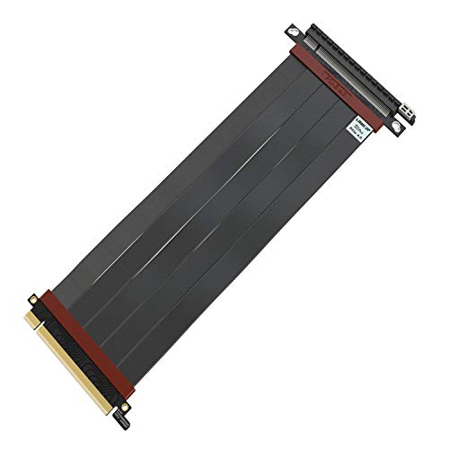 LINKUP - Ultra PCIe 4.0 X16 Riser-Kabel [RTX4090 RX6950XT x570 B550 Z690 Getestet] Geschirmte Vertikale Gaming-PCI-Express-Gen4-Montage┃Gerade Buchse (25cm) 3.0 Gen3 & TT-Kompatibel- von LINKUP