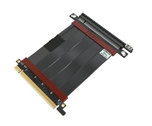 LINKUP - Ultra PCIe 4.0 X16 Riser-Kabel [RTX4090 RX6950XT x570 B550 Z690 Getestet] Geschirmte Vertikale Gaming-PCI-Express-Gen4-Montage | Gerade Buchse (10cm) 3.0 Gen3 & TT-Kompatibel- von LINKUP