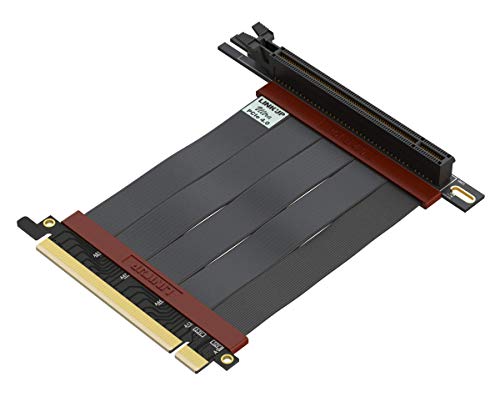 LINKUP - Ultra PCIe 4.0 X16 Riser-Kabel [RTX4090 RX6950XT x570 B550 Z690 Getestet] Geschirmte Vertikale Gaming-PCI-Express-Gen4-Montage | Universal 90-Grad-Buchse (10cm) 3.0 Gen3-Kompatibel von LINKUP