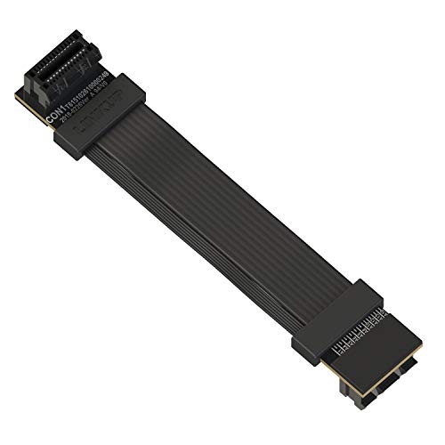 LINKUP - Z-Shaped Flexible SLI Bridge GPU Cable Premium Shielding 85 ohm Design for NVIDIA GPUs Graphic Cards┃Reversed Connectors┃NOT Compatible with AMD or RTX 2000/3000 GPU - [8cm] von LINKUP