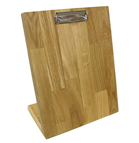 LINLAY Intarsien & Gravuren A4 Klemmbrett aus Holz Eiche Tischmodell Memoboard Notizbrett Aufsteller Flyerhalter Zettelhalter von LINLAY Intarsien & Gravuren