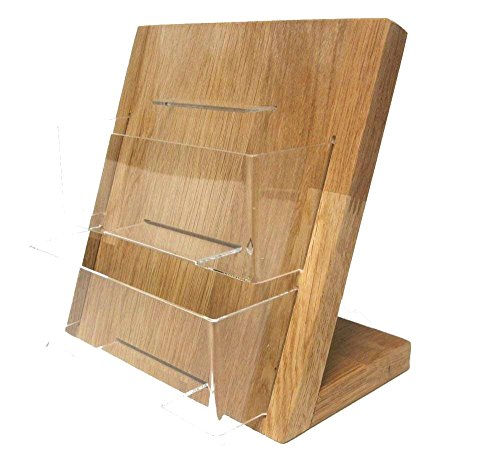 LINLAY Intarsien & Gravuren 2X DIN A6 (Querformat) Postkartenhalter aus Eiche Holz Acryl Tischmodell von LINLAY Intarsien & Gravuren