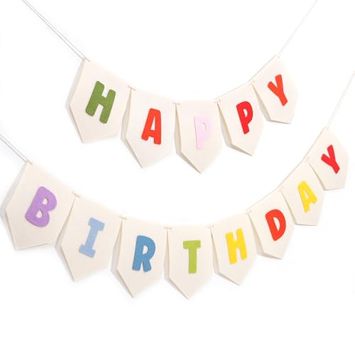 Filz Happy Birthday Banner - Regenbogen Happy Birthday Wimpelkette für Kinder, Boho Geburtstag Dekoration, Pastell Geburtstag Dekor Filz Happy Birthday Banner - Regenbogen Happy Birthday Wimpelkette für Kinder, Boho Geburtstag Dekoration, Pastell Geburtstag Dekor von LINLULU
