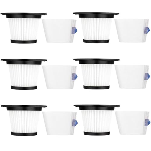 LINNIW 6 Stück K17 Ersatz-Staubsaugerfilter, nur kompatibel mit MOOSOO K17 schnurlosem Staubsauger, inklusive 6 HEPA-Filter und 7 Sieben von LINNIW