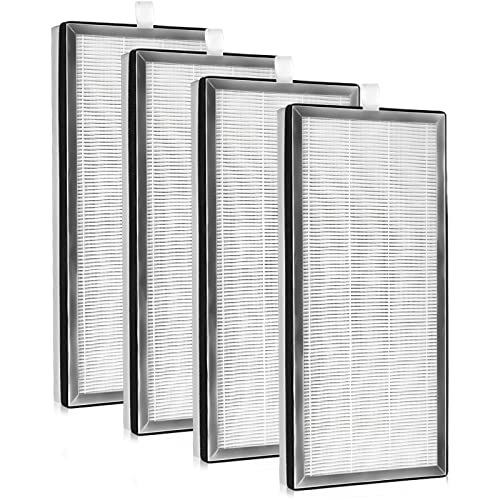 LINNIW 4 Stück H13 True HEPA Ersatzfilter ME-40 kompatibel mit MA-40 Luftreiniger, 3-in-1-Filter enthält hocheffiziente Aktivkohlefilter von LINNIW