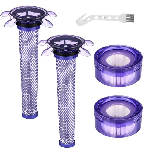 Verbessertes V8-Staubsaugerfilter-Ersatz-Set, kompatibel mit Dyson V8 SV25/Dyson V8 Animal Extra 405901-01/Dyson V7 New Model SV37 schnurlosem Staubsauger, 2 Filter-Kits, ersetzt Teilenummer 965661-05 von LINNIW