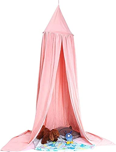 LINONI Baby Baldachin Betthimmel Chiffon Hängende Rund Moskitonetz für Babys Bett, Spielzelte, Kinderzimmer Höhe 240 cm Saumlänge 260cm (Rosa) von LINONI