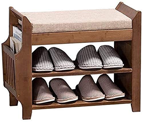 Home Schuhschrank Schuhregal Schuhregal Massivholz-Schuhregale Regal für Schlafzimmer für Wohnzimmer mit weichem Sitzkissen Hocker für Flur Schlafzimmer für Wohnzimmer Platzsparend Einfach zu mon von LINSANK