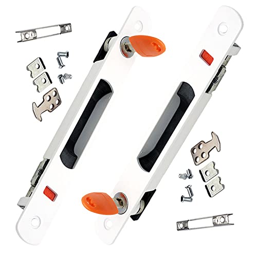 ZHEHUA 2er Pack Glasschiebetürgriff Set, Hakenschloss für Schiebetür, Einseitiger Verschluss,Aluminiumlegierung, Unterputzmontage, Schlüssel, Weiß ZHEHUA 2er Pack Glasschiebetürgriff Set, Hakenschloss für Schiebetür, Einseitiger Verschluss,Aluminiumlegierung, Unterputzmontage, Schlüssel, Weiß von ZHEHUA