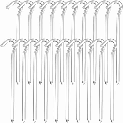 LINSOCLE 20 Stück Zeltheringe Sturmfest, Heringe Erdnägel,Zelthaken Heringe Zeltzubehör Heringe ideal für Camping und Outdoor-Boden (18 cm) von LINSOCLE