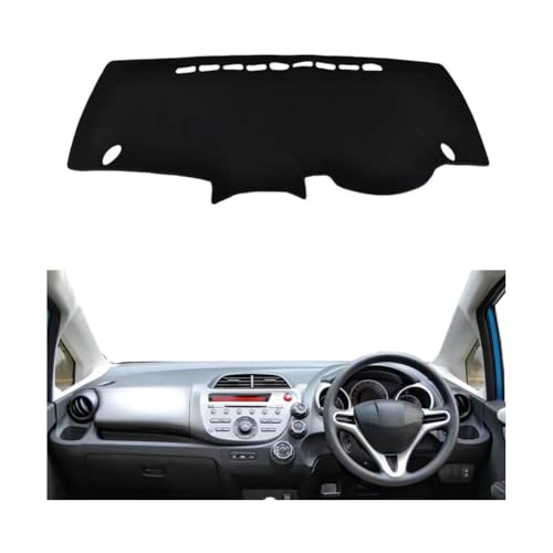 LINTINGLIHAI Auto Armaturenbrett Abdeckung für Fit 2009-2013, Anti-UV Dashboard Matte Schutz Teppich Rutschfester Armaturenbrett-Abdeckung Innenmatte,A/RHD von LINTINGLIHAI